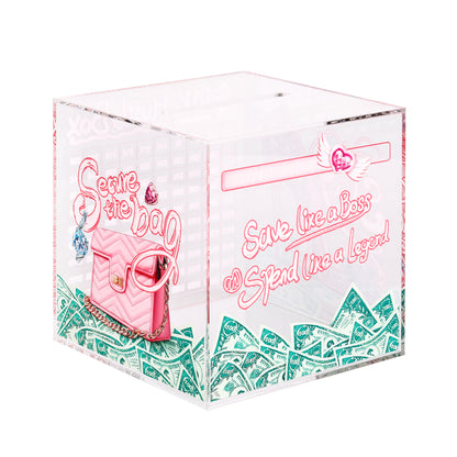 10K Smash Box – Clear Acrylic Savings Challenge Box for Cash and Coins
